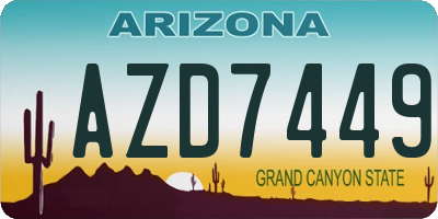 AZ license plate AZD7449