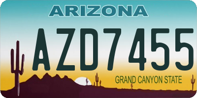 AZ license plate AZD7455