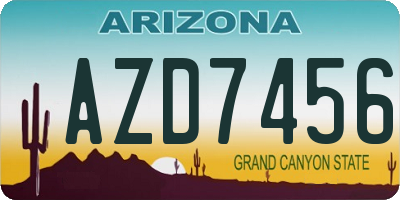 AZ license plate AZD7456