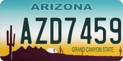 AZ license plate AZD7459