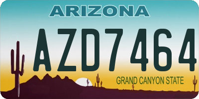 AZ license plate AZD7464