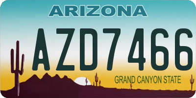 AZ license plate AZD7466