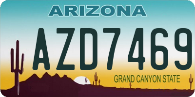 AZ license plate AZD7469