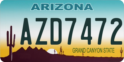 AZ license plate AZD7472
