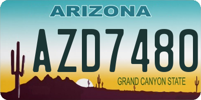 AZ license plate AZD7480