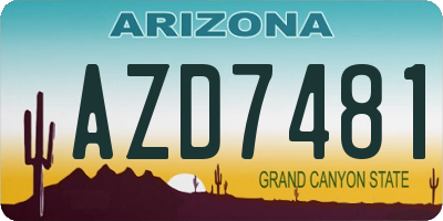 AZ license plate AZD7481