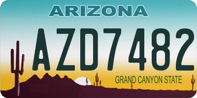 AZ license plate AZD7482