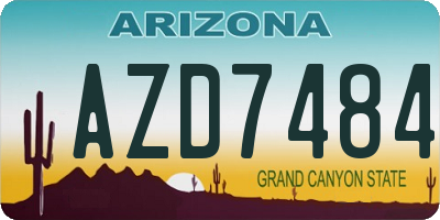 AZ license plate AZD7484