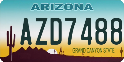 AZ license plate AZD7488