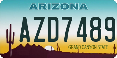 AZ license plate AZD7489