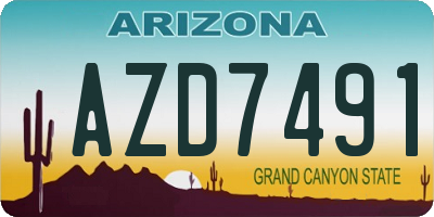 AZ license plate AZD7491