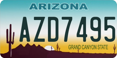 AZ license plate AZD7495