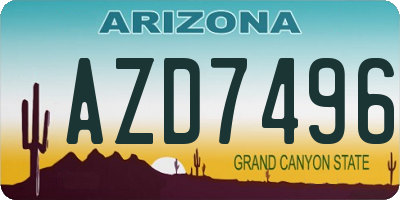 AZ license plate AZD7496