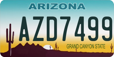 AZ license plate AZD7499