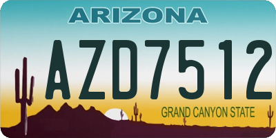AZ license plate AZD7512