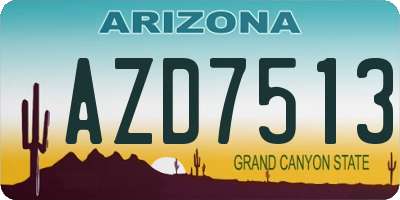 AZ license plate AZD7513