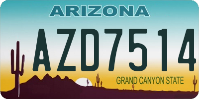 AZ license plate AZD7514