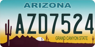 AZ license plate AZD7524
