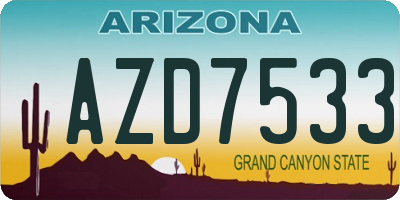 AZ license plate AZD7533