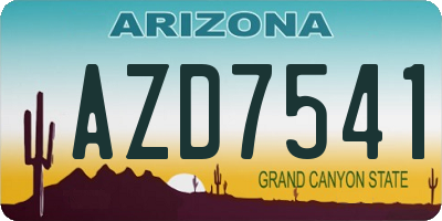 AZ license plate AZD7541