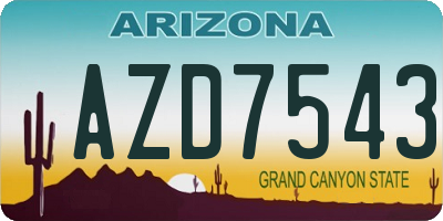 AZ license plate AZD7543