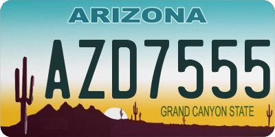 AZ license plate AZD7555
