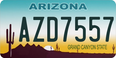 AZ license plate AZD7557