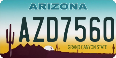 AZ license plate AZD7560