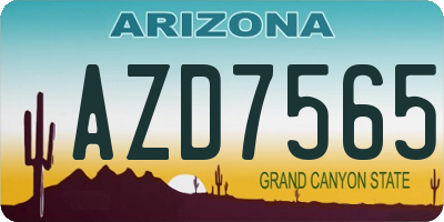 AZ license plate AZD7565