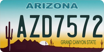 AZ license plate AZD7572