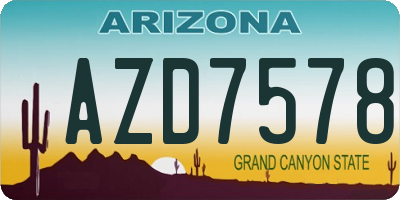 AZ license plate AZD7578