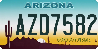 AZ license plate AZD7582