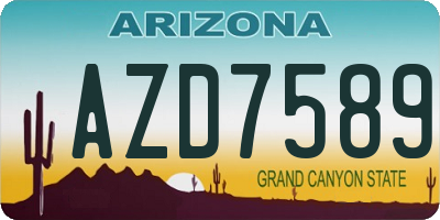 AZ license plate AZD7589