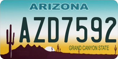 AZ license plate AZD7592