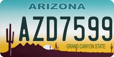AZ license plate AZD7599