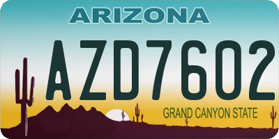 AZ license plate AZD7602