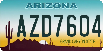 AZ license plate AZD7604