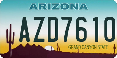 AZ license plate AZD7610