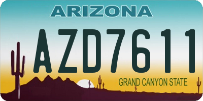 AZ license plate AZD7611