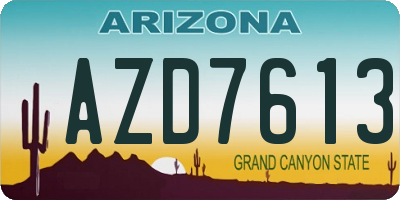 AZ license plate AZD7613