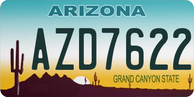 AZ license plate AZD7622