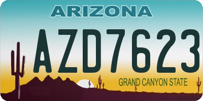 AZ license plate AZD7623