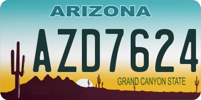 AZ license plate AZD7624