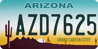 AZ license plate AZD7625