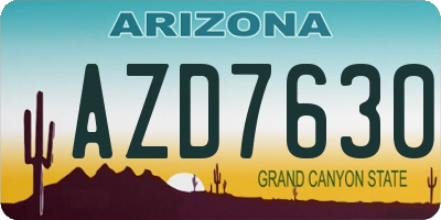 AZ license plate AZD7630