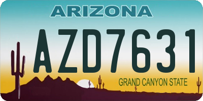 AZ license plate AZD7631