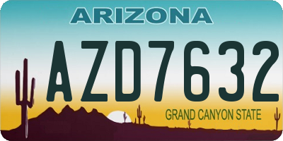 AZ license plate AZD7632