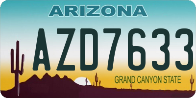AZ license plate AZD7633