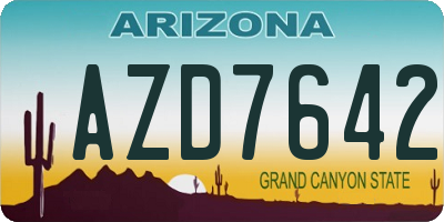 AZ license plate AZD7642