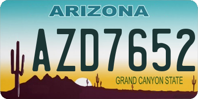 AZ license plate AZD7652